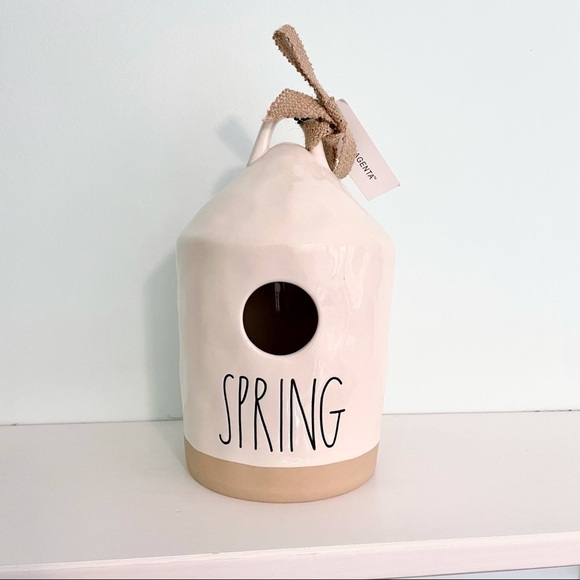 RAE Dunn NWT Spring White Ceramic Birdhouse - Picture 1 of 5